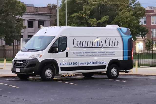 Mobile van with medical cross